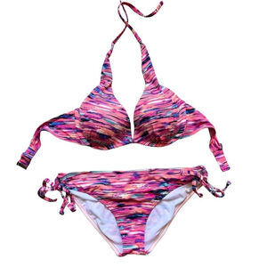 Vibrant Adjustable Multicolor Bikini Set Women’s M Push Up Swim Resortwear
